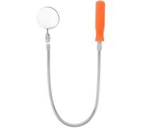 Totority Telescoping Round Inspection Mirror with Rotation Built LED Illuminated Mechanics Tool for Vehicle and Inspections Stainless Steel Reflective Surface Extendable Handle for Precise