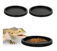 Totority Tortoise Feeding Bowls - 2-Pack Non-Slip Reptile Food Dishes with Smooth Edges, Plastic Pet Feeder for Turtles & Lizards Indoor/Outdoor Use