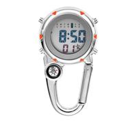 Totority Unisex Stainless Steel Carabiner Watch with Date Display and Multifunctional Features for Indoor and Outdoor Activities, Stylish Climbing Accessory with Battery Included