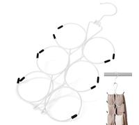 Totority White Iron Scarf Organizer Sturdy and Easy to Use with Multiple Hooks Belt and Legging Hanger Storage Rack, for Hat and Scarf Display for Closet in Wardrobe