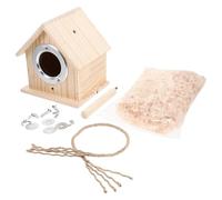 Totority Wooden Birds Nest Small Birds Nest Cage Creative House Shape Breeding Box with Workmanship Paulownia Wood Manual Craft for Bar Decoration