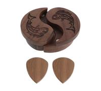 Totority Wooden Guitar Pick Holder with Comfortable Grip and Portable Design Engraved Travel Guitar Pick Display Stand for Rehearsal Spaces and Classrooms