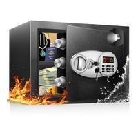 TOTOY 1.8 Cu Ft Fireproof Safe Box For Home Documents with Emergency Battery Box - Steel Security Small Safe Lock Box with Electronic Keypad, LED Sensor Light- Safety Box For Hotel Cash, Jewelry