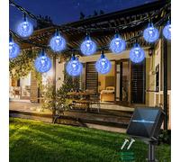 totpuc 50LED Solar Powered Fairy Lights, Solar Lights Garden with 8 Modes, Decorative Lights Waterproof for Trees, Decks, Terraces, Roof, Window, Floor (Blue)