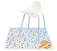 TotsAhoy! Non Slip Splash Mat for Under Highchair - Floor Protector & Play Mat - Waterproof Non Slip - Great for Baby, Craft, or Play (Sea Life)