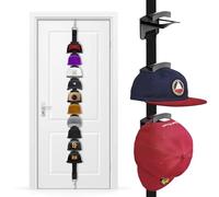 TOTSUN 10Pcs Hat Rack for Baseball Caps, Two-Way Hanging Hat Stand Storage Cap Holder Cap Hanger with Hanging Hooks for Door and Closet, Black