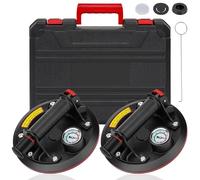 TOTSUN 2 Pack Vacuum Suction Cup 8'' Suction Cups Glass Suckers 200KG/440lbs Load Capacity Heavy Duty Suction Cups 8 Inch with Pressure Gauge Suction Lifter for Glass/Tile/Granite/Window (Black)