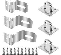 TOTSUN 3 PCS Stainless Steel Padlock Hasp 3/4/5 Inch Heavy Duty Hasp and Staple Sets Door Lock Bolt Security Hasp Locks and Latches Heavy Duty Door Clasp for Doors and Windows