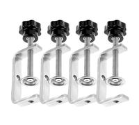 TOTSUN 4 PCS C Clamps Stainless Steel Adjustable 10-60mm Small C-Clamps Joiner Clamp Fastener Woodworking for Construction Works Handmade Tools