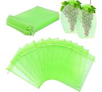 TOTSUN 50Pcs Fruit Protection Bags, 20×30cm Fruit Grape Protection Bags with Drawstring Garden Net Bag Fine Mesh for Effective Protection Against Fruit Flies Bees Wasp Frass Birds