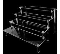 TOTSUN Acrylic Risers Display Stand 4 Tiered, 30x25x20.4cm Perfume Organiser Acrylic Stands for Display, 4 Tier Cupcake Dessert Stands for Jewels Small Collectibles