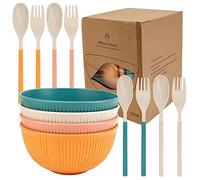 TOTSUN Cereal Bowls Set of 4, 710ml/25 OZ Unbreakable Breakfast Bowl Microwave Bowl Sets for Noodles, Salad, Soup, Pasta, Snack