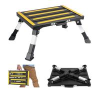 TOTSUN Folding Step Stool, 4-Step Adjustable Height(19-23cm) Caravan Steps, Heavy Duty Aluminum Motorhome Step with Handle, for Garage Campervan Elderly Pets & Outdoor Use, Up to 300KG/661lb