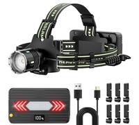TOTSUN Head Torch Rechargeable, 8000LM 11 Light Modes LED Waterproof Headtorch with Motion Sensor, 6500mAh Capacity and Type-C Rechargeable, for Camping Running Fishing Hiking Outdoor