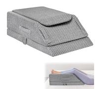 TOTSUN Leg Elevation Pillow Adjustable 3 Heights Leg Elevating Pillow for Rest Injury After Surgery Memory Foam Raiser Improves Circulation Support Washable Multi-Handle