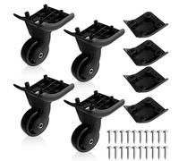 TOTSUN Luggage Replacement Wheel Set Suitcase Castors Suitcase wheels Spare castors Luggage case 2 Pair for trolley Spare castors Samsonite suitcase 49mm with screws Repair Element(W149)