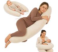 Totsy Baby Maternity And Nursing Pillow 190cm Body Support Cushion For Side Sleeping Perfect For Comfort And Relaxation Ideal For Expecting Mothers C Shape Muslin Oeko-Tex