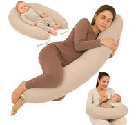 Totsy Baby Maternity And Nursing Pillow 190cm Body Support Cushion For Side Sleeping Perfect For Comfort And Relaxation Ideal For Expecting Mothers C Shape Muslin Oeko-Tex