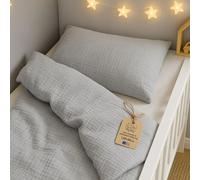 Totsy Baby muslin Cot bed duvet cover set 120x90 cm - Cotton toddler quilt covers for girl and boy Set Comforter cover 90 x 120 cm and pillowcase 60x40 cm Oeko-Tex certified