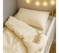 Totsy Baby muslin Cot bed duvet cover set 135x100 cm - Cotton toddler quilt covers for girl and boy Set Comforter cover 100 x 135 cm and pillowcase 60x40 cm Oeko-Tex certified