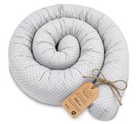 Totsy Baby Side sleeper bed snake body pillow 150 cm cotton long bed roll sleeping neck headrest Oeko-Tex Polka dots on gray