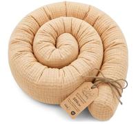 Totsy Baby Side sleeper bed snake body pillow 200 cm cotton long bed roll sleeping neck headrest Oeko-Tex Beige Muslin