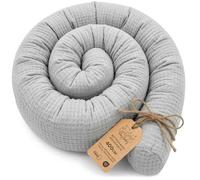 Totsy Baby Side sleeper bed snake body pillow 400 cm cotton long bed roll sleeping neck headrest Oeko-Tex Gray Muslin
