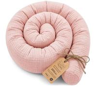 Totsy Baby Side sleeper Muslin bed snake body pillow 200 cm cotton long bed roll sleeping neck headrest Oeko-Tex Powder Pink