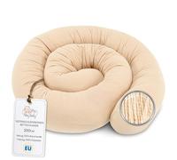 Totsy Baby Side sleeper Muslin bed snake body pillow 200 cm cotton long bed roll sleeping neck headrest Oeko-Tex Light Beige