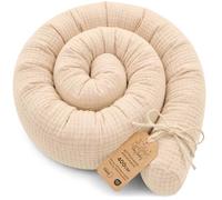 Totsy Baby Side sleeper pillow Muslin bed snake body pillow 150 cm cotton long bed roll sleeping neck Light Beige