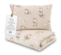 Totsy Baby Toddler Duvet Pillow Set 100x135cm Quilt 40x60cm Cushion - Coton Lightweight Breathable Bedding Insert for Cot Nursery Travel Cots bed Insert Only Oeko-tex Giraffes