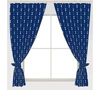 Tottenham FC Official Ready Made Repeat Crest Curtains (One Pair) (Blue)