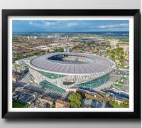 Tottenham Gifts, Framed Prints Hotspur Stadium, Poster, Wall Art, Football Club, Memorabilia, The Spurs, London. (Black Frame, 43cm x 33cm)