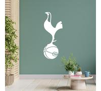 Tottenham Hotspur Crest Wall Sticker Art Vinyl Mural Football Gift (White, 90cm Height x 45cm Width)