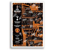 Tottenham Hotspur Europa League Winners 2025 Squad Signed Poster Print Framed Picture Photo Autograph Gift Spurs James Maddison Micky van de Ven Son Heung-min (Programme A4 poster)