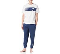 Tottenham Hotspur F.C Mens Pyjamas Cotton Spurs PJs Loungewear Official Football Gifts For Men (XXL) White