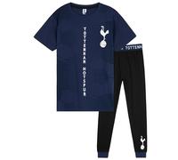 Tottenham Hotspur FC Boys Pyjamas Set - Nightwear PJs for Kids Teenagers Loungewear 5-14 Years - Football Gifts for Boys (Navy/Black, 11-12 Years)