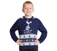 Tottenham Hotspur FC Christmas Jumper Kids Teenagers Warm Cosy Football Xmas Jumper 7-14 Years - Spurs Gifts for Boys (9-10 Years, Blue)