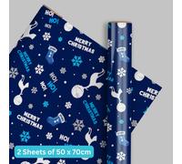 Tottenham Hotspur FC Christmas Wrapping Paper 2 Sheets & 2 Tags