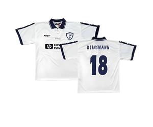 Tottenham Hotspur FC Men's 1995 - 1997 Tottenham Home Pony Shirt - Klinsmann 18 in White | Size: 2XL Tottenham Hotspur FC White 2XL