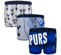 Tottenham Hotspur FC Official Gift 3 Pack Boys Crest Boxer Shorts 11-12 Years Blue