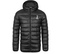 Tottenham Hotspur FC Official Gift Mens Quilted Hooded Winter Jacket Black Lge.