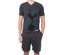 Tottenham Hotspur FC Official Mens Loungewear Short Pyjamas Grey Medium