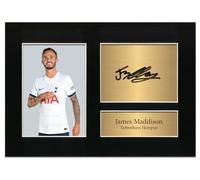 Tottenham Hotspur James Maddison Autograph Signed Photo Print Display - A4 Black Mount Frame | Football Memorabilia | Printed Gold Plaque | Spurs Collectible Wall Art No187