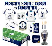 Tottenham Hotspur Official Party Supplies Set, 77-Piece Football Party Decorations, Serves 6, with Balloons and Tableware | For Birthday & Matchday celebrate