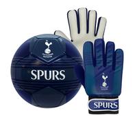 Tottenham Hotspur Official Size 4 Football & Youths Goalkeeper Gloves Set