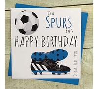 Tottenham Hotspur Spurs Football Club FC Birthday Card - by WHITE COTTON CARDS - 1, beige|brown|blue,16cm X 16cm