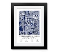 Tottenham Hotspur Stadium Map Minimalist A4/A3 Poster Photo Print Framed Gift Tottenham Hotspur (A4 Black Framed & Mounted)