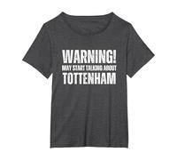 Tottenham Warning May Start Talking About Funny Vintage T-Shirt, Women's Plus, Dark Heather Grey, 2X