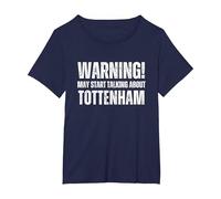 Tottenham Warning May Start Talking About Funny Vintage T-Shirt, Women's Plus, Navy Blue, 6X